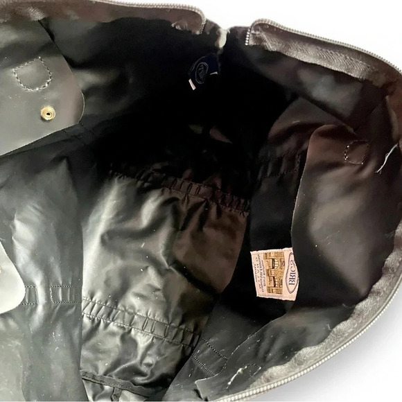 Bric’s Black Canvas Leather Packable Tote Bag - Picture 3 of 7